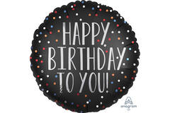 Foil Balloon - "HAPPY BIRTHDAY TO YOU!" - Black - 45 cm